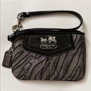 Coach Vintage Y2K Signature Madison Zebra Lurex Wristlet